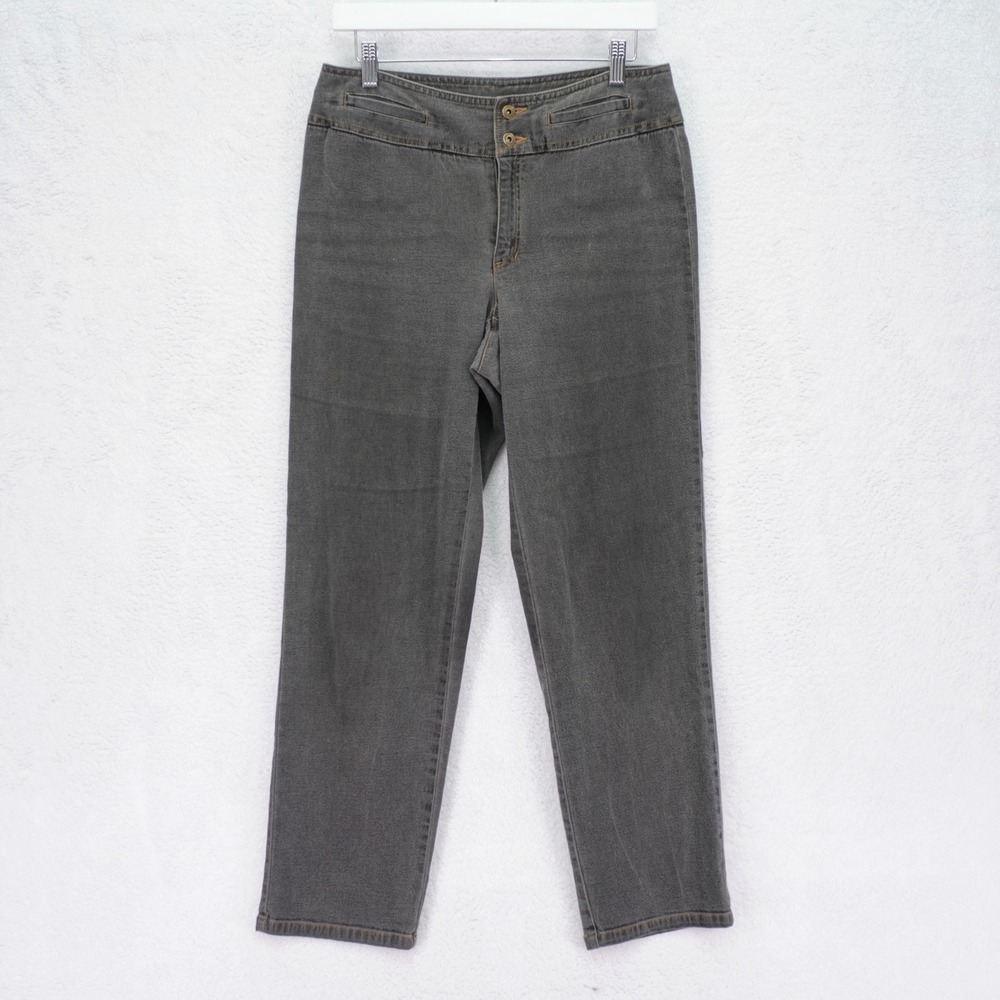 Liz Claiborne‎ Jeans Black Denim Petite Mid Rise -10P  31 / 29- Cotton Spandex